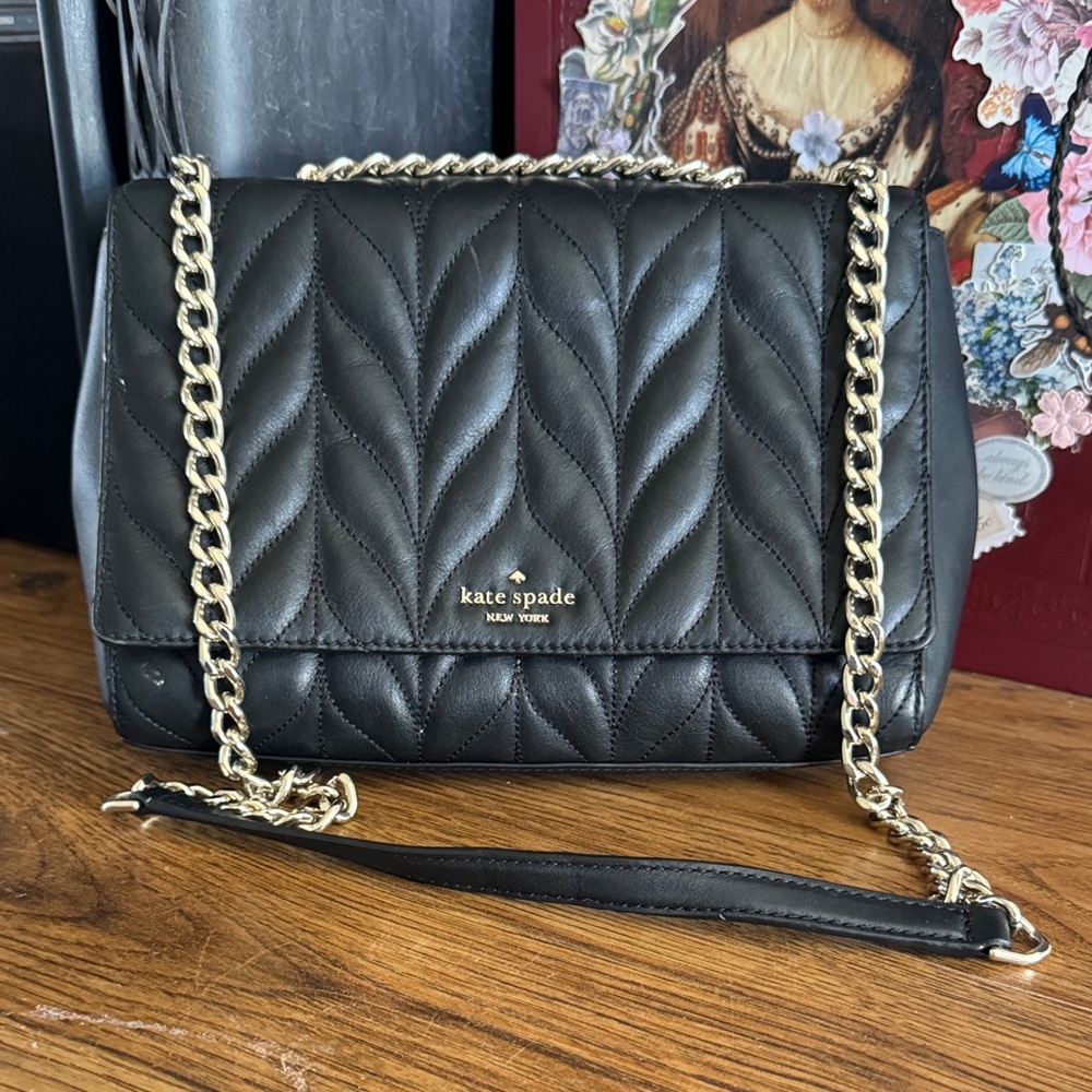 kate spade Briar Lane Quilted Black Chain Shoulder Bag